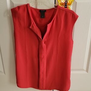 Ann Taylor Red Sleeveless Blouse